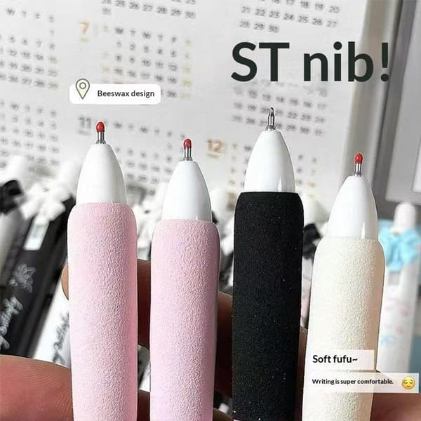 4 stk. sort og hvid sløjfe-trykpen med blødt greb, super høj værdi A3