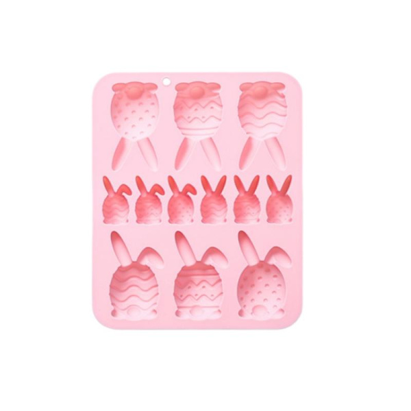 Påskehare eggformet silikonform DIY kakekjeks sjokolade Blue