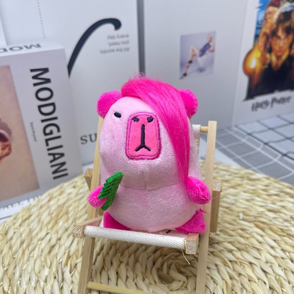 Hauska Kapibara-Pehmolelu ja Avaimenperä Pehmoleluriipus Nukenriipus Pink
