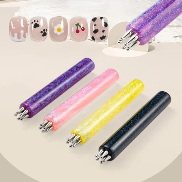 Neglekunst Design Tip Maleri Udskæring Prikkepen Rustfrit Stål Purple