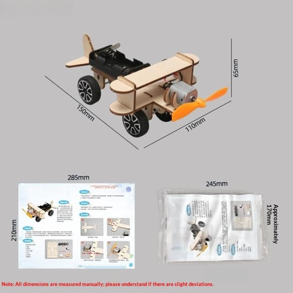 1 sæt DIY elektrisk flymodel legetøj træfly samlet B A3
