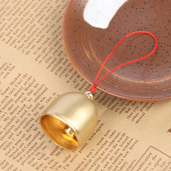 1PCS Metal Copper Bell Decoration Pendant Door Bell DIY Craft W Red