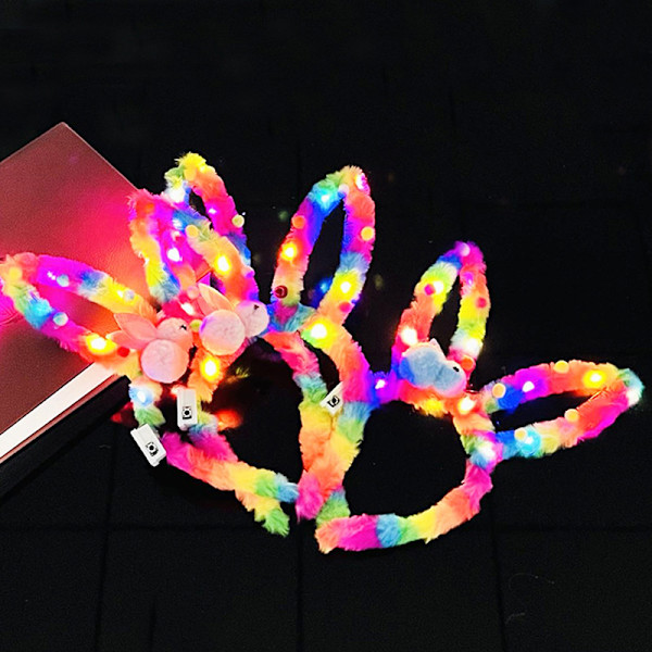 1 STK New Plush Glow Glow Ball Hårbånd Party Plysj Glow Headwe A
