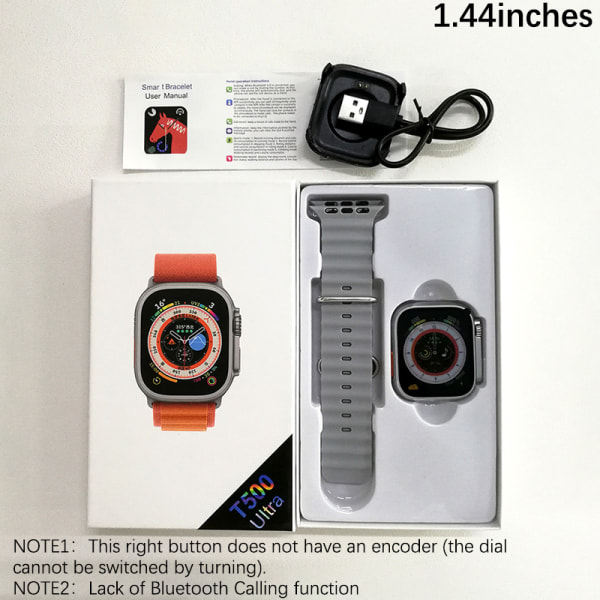 1,99 tommer Smart Watch COB Bluetooth 5.0 til Iphone Android S 1.44inch Gray