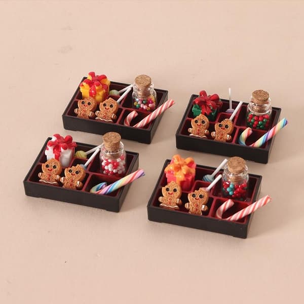 5/6/8 st Mini julpepparkaksgubbe harts prydnadsset för A9
