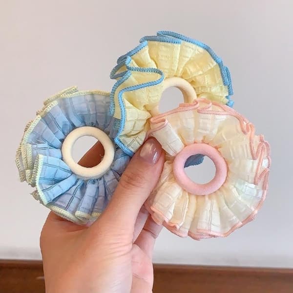 Gingham Plaid Hår Scrunchies Til Små Piger C