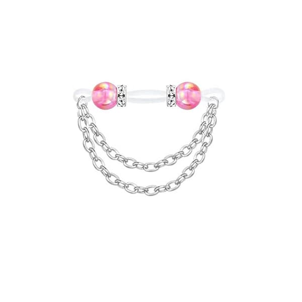 1 par justerbare brystvorteringe uden piercing i akryl Blue