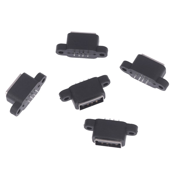 5 Stk Vanntett USB 2.0 Lading Data Tail Plug-in USB2.0 Conne