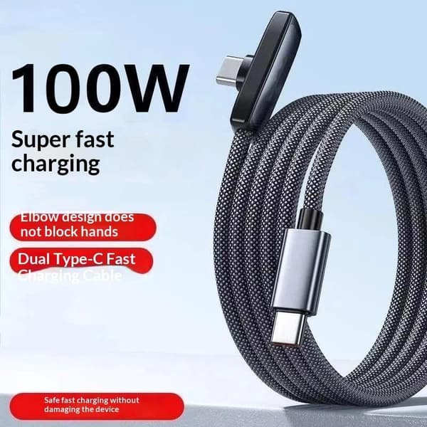 90 graders typ C-kabel 100W snabbladdning dataöverföringskablar 150cm