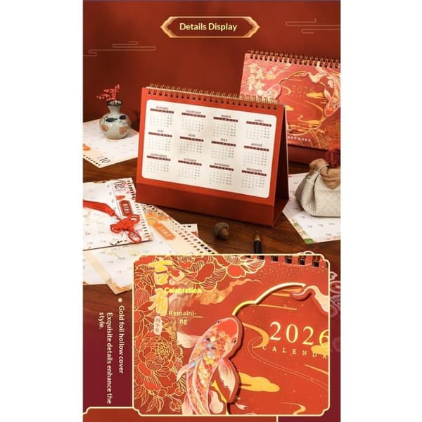 2026 Ny Skrivebordskalender Retro Stor Skrivebordskalender Årlig Til A2