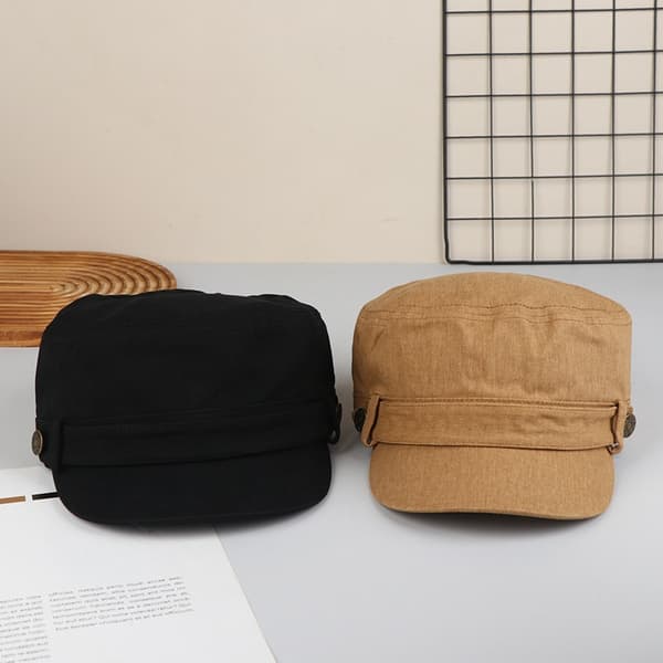 Flat Top Hatt Justerbar Utendørs Fiskeluer Kvinner Menn Solid Black