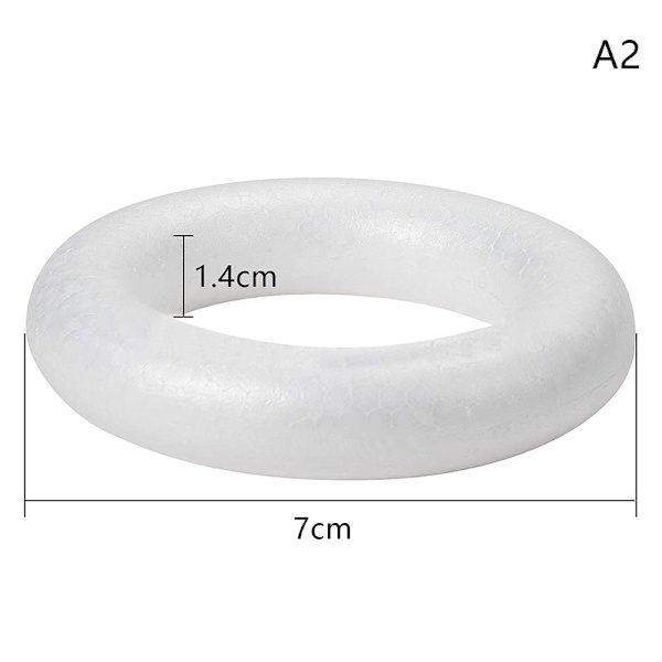Vit rund polystyrenskumring för julpyssel DIY Hand A6