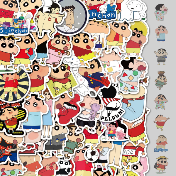 50 stk tegneserie Anime Crayon Shin-chan klistremerker for bilkoffert