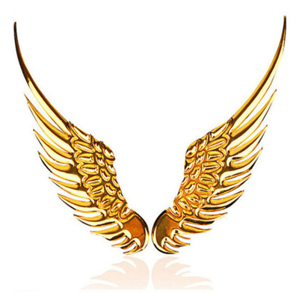 1 par Bil Auto Motorcykel Body Sticker 3D Eagle Angel Wings Gold