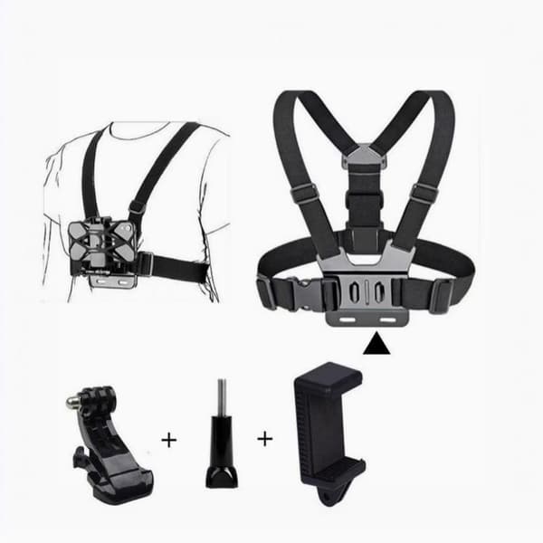Actionkamera tilbehørssæt Brystrem Justerbar montering til A1