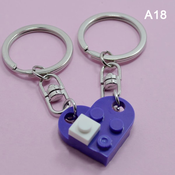 1 par/2stk Love Heart Brick Keychain Kvinner Menn Par Venner A18