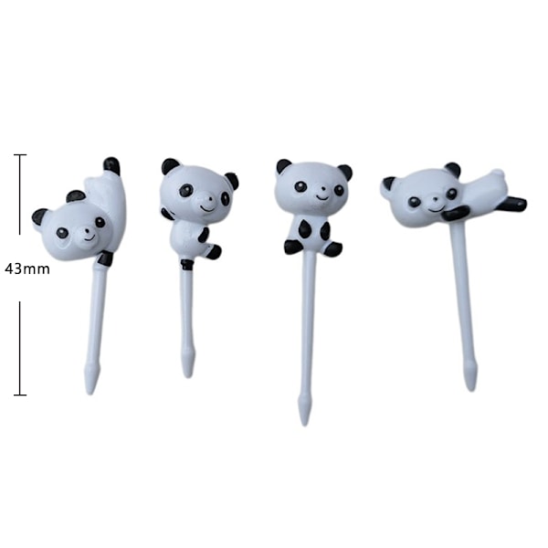 8 st/set e tecknad panda fruktgaffel barn snacks dessertplockare till