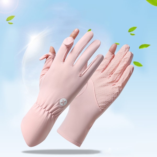 Two Fingers Gloves Solbeskyttelseshandsker Touch Gloves Summer Gray