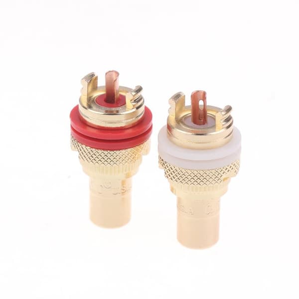 2/4 stk. RCA Jack Stik CMC RCA Fatning til Højttalerterminaler o Wi 1Pair