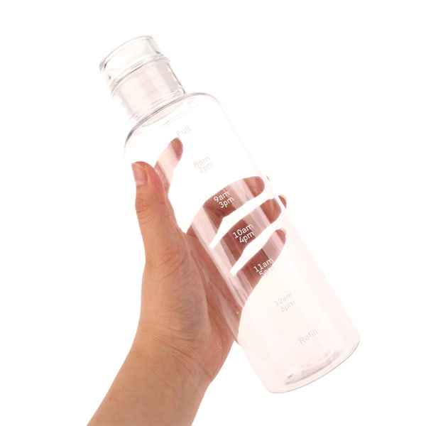 Gjennomsiktig med tidsskala vannflaske Creative Large Capacit White