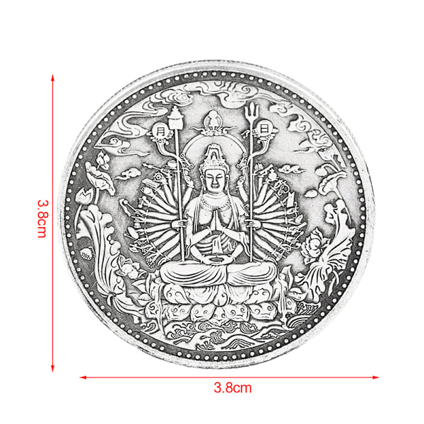 Tibet Antikk Mynter Samling Tusen Hånd Guanyin Minnesmerke Copper