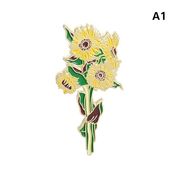 rintaneula Rintanappi Van Gogh Auringonkukka Iris Rintaneula Kukka Hattu Pin M A1