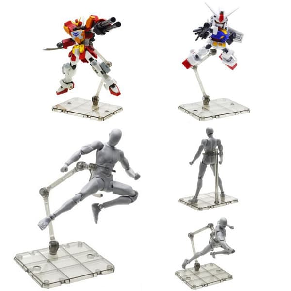 1Sett Handling Figur Base Passende skjermstativbrakett Transparent