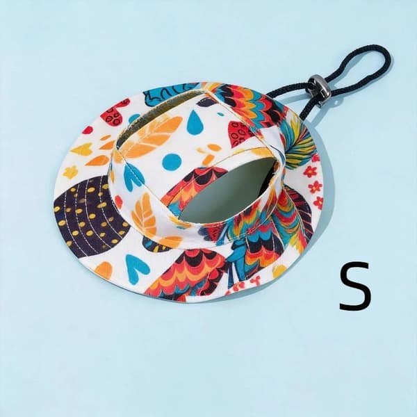Små hunde- og kattehatter Kattecowboyhatt med ørehull Kattehodeplagg D multicolor S