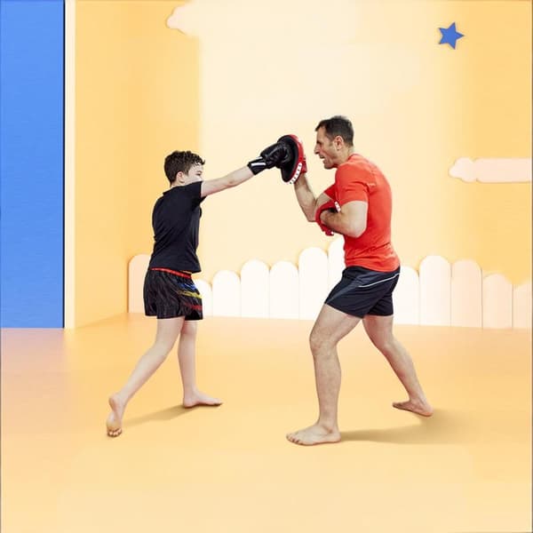 Profesjonelle boksehansker, buede MMA Muay Thai håndmål Blue