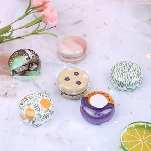 1 STK/12 Stk Mini Elegant Blomster Tin Box DIY Candle Jar Balm Rund 12Pcs B
