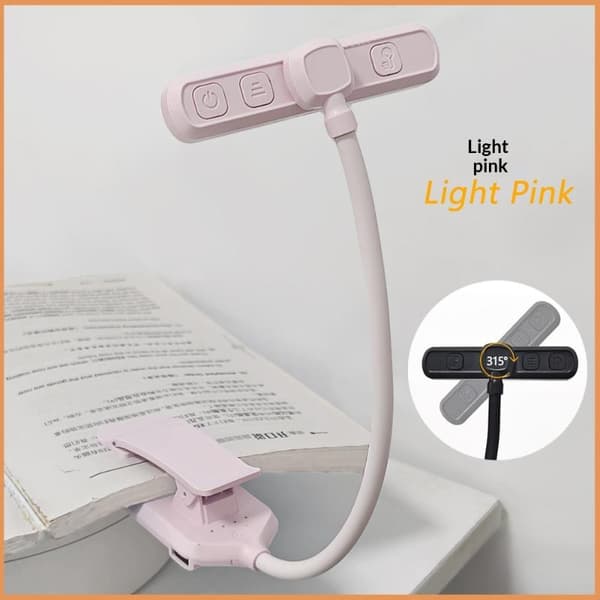USB oppladbar LED bokklemme leselampe 3 fargetemperaturer A3