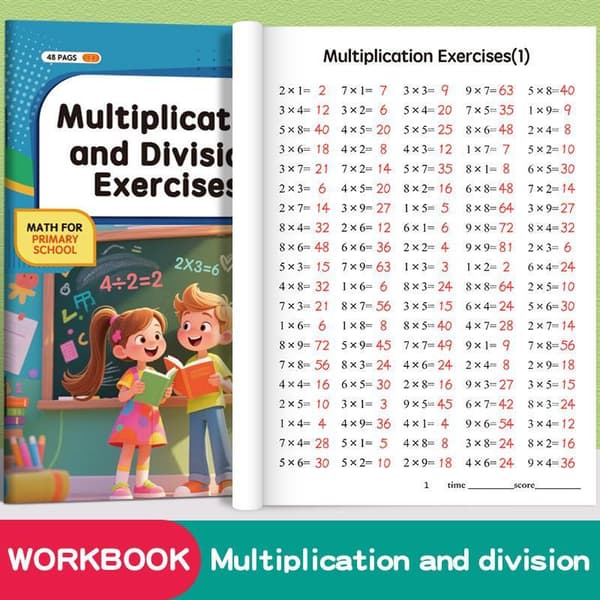 Arbetsbok för multiplikation och division, matematikövningsbok Boost C