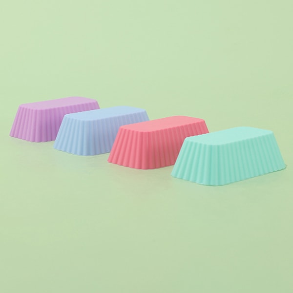 1/4 stk Silikon Rektangulær Gjenbrukbar Kake Jelly Bakeformer Ki blue