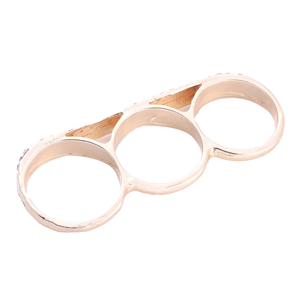 Fashion Three Fingers Knuckle Duster Ring Minimalistisk Rustfritt