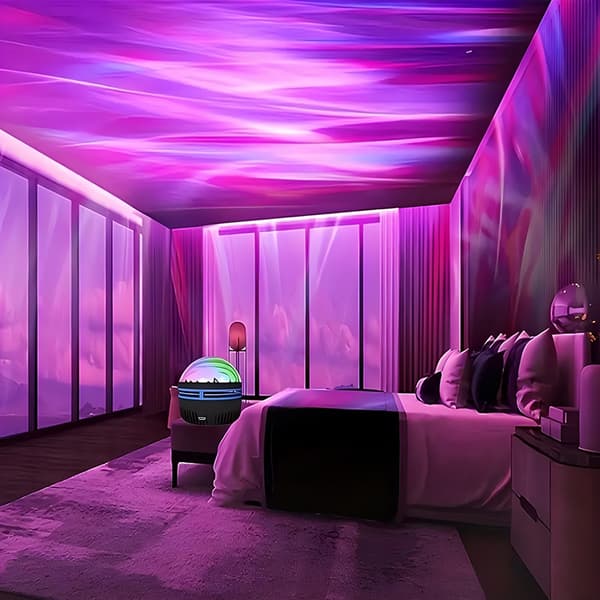 LED Aurora Stjernehimmel Projeksjonslampe Vannbølge Diskolys Roma A
