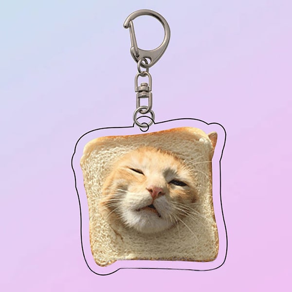 Creative e Toast Cat akryyliavaimenperä Funny Kawaii Animal Penda D