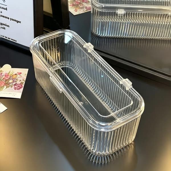 Transparent läppstift nagelförvaringslåda stor kapacitet för små 1pc