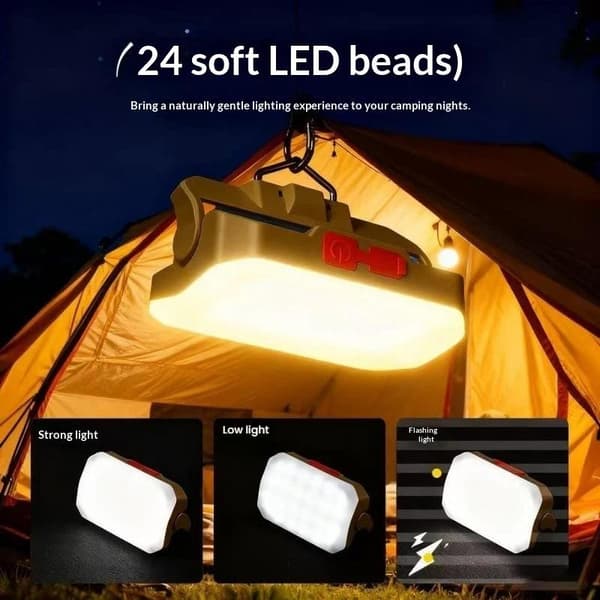 2-veis LED-campinglykt med høy lysstyrke 1200mAh utendørslys A2