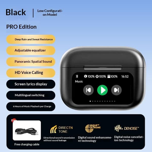 Air Pro Trådlösa Bluetooth-hörlurar ANC Brusreducering A2