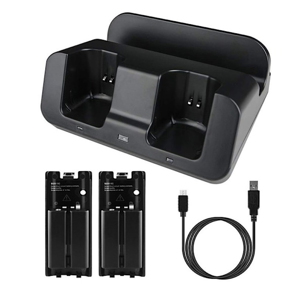 Ladestation Lader Dock til Wii U fjernbetjening Gamin black