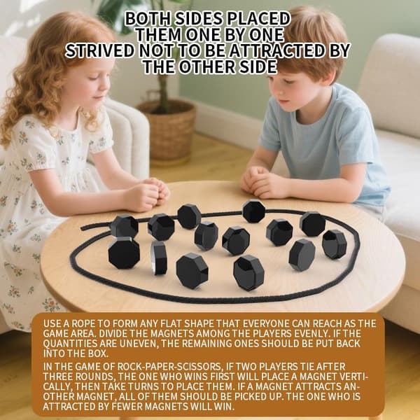 20 st partyspel magnetiska stenar rep set interaktiv magnet Black