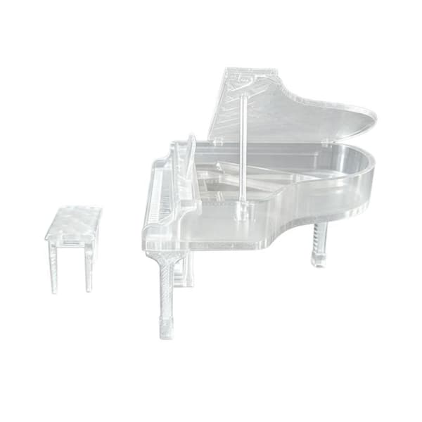 Miniatyr Transparent Pianostol Kit Prydnad 1/12 Dockhus S