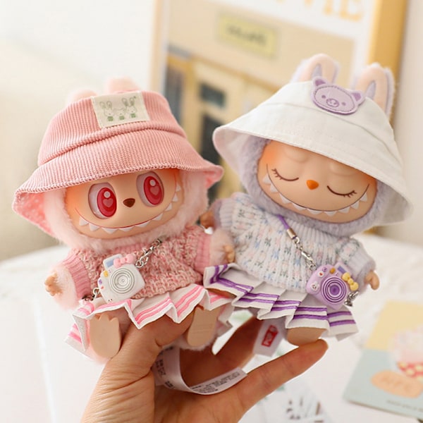 5 Kläder för Labubu Dockor Tillbehör Stilfull Kawaii Ou A4