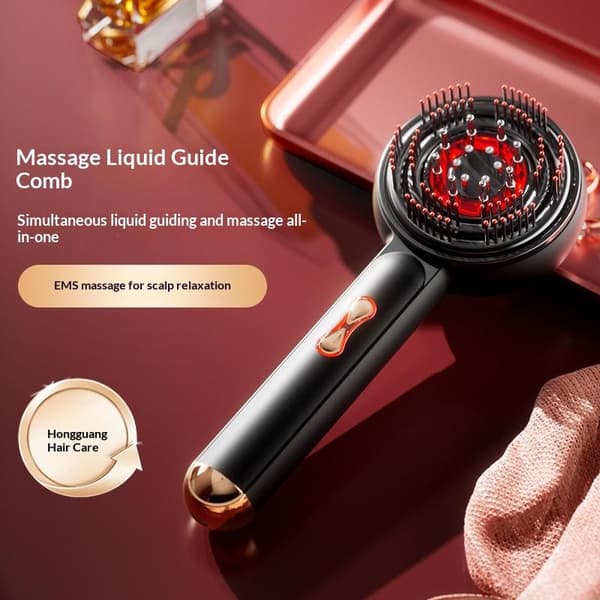 1 sæt elektrisk hovedæltende massagekam hovedbundsafslappende massager Black