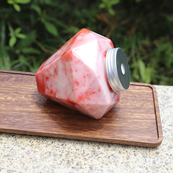 500ml Transparent Diamantformet Flaske Kald Drikke Boble Te C 2