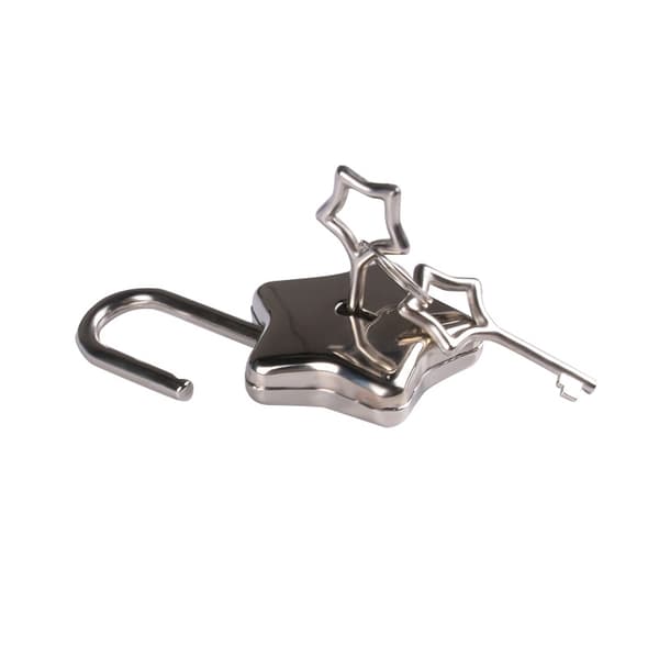 Mini Star Shape Riippulukot Locker Turva-avainlukko Key Luggilla Silver