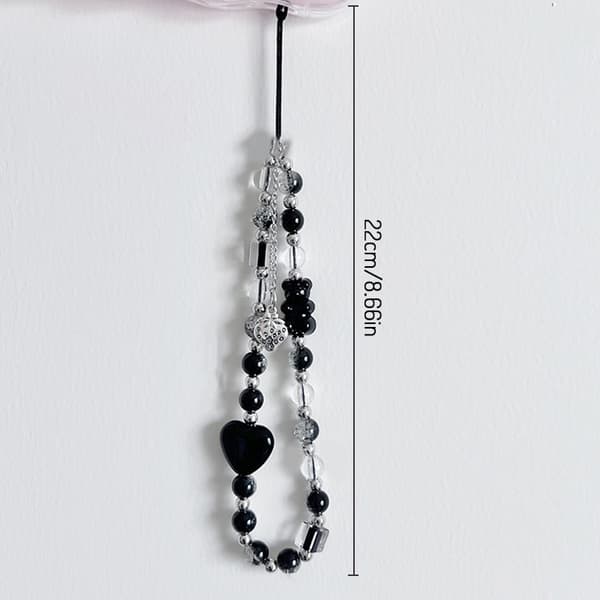Bow Beaded Phone Pendant Love Bear Key Chain Charm hängande rep B