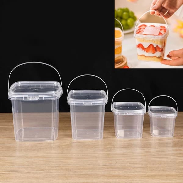 10 st plastbehållare 500/1000 ML förvaring läckagesäker försegling med lock 500ml