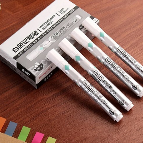 1/3 st White Marker Pen Tire Pen Waterproof Highlight Pen 1,5 mm 3PCS