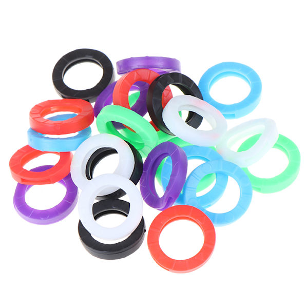 24XBright Colors Hollow Silikon Key Cap Covers Topper Keyring